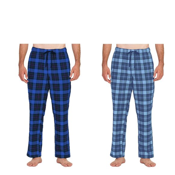 Men's Ultra-Soft Cozy Comfy Breathable Flannel Plaid Lounge Pajama Sleep Pants - Picture 1 of 16